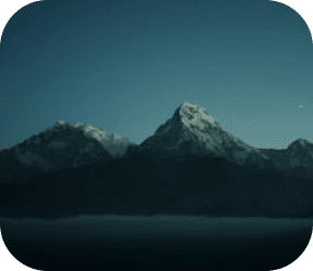 Mountain landscape at night