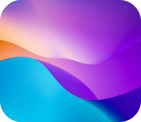 Purple and cyan wave artwork